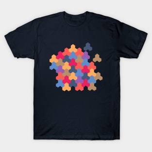 Japanese Style Colorful Mosaic Game Pattern T-Shirt